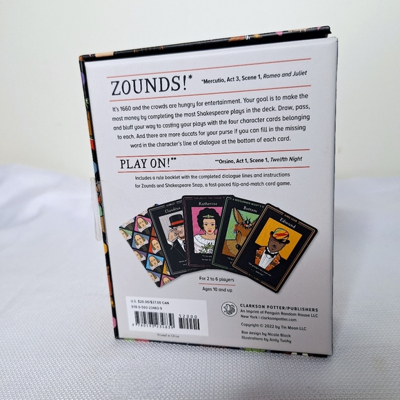 NWB Zounds! "The Ultimate Thespian" Shakespearean card game. - Picture 4 of 4